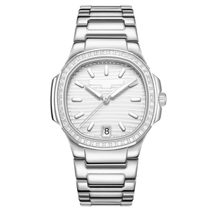Moda 3bar cornice di cristallo impermeabile luminoso data Relojes De Dama De Marca personalizzabile di lusso donna orologio al quarzo - Product Image 1