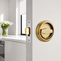 Poignée de porte encastrée ronde en acier inoxydable 304, bouton rotatif, loquet simple ou double face, serrure de porte dissimulée, poignée de tirage encastrée, quincaillerie de porte