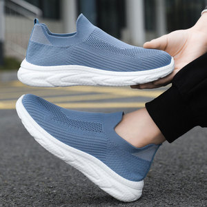 Zapatillas deportivas casuales para hombre 2025, transpirables, ligeras, con suela suave de espuma, de tejido volador, estilo Popcorn, para otoño, novedad transfronteriza, estilo Lazy. - Product Image 4