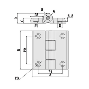 Aluminum Alloy Butterfly Hinge B-CL208 180 Degree Industrial Door Window Hardware 4 Hole Stainless Steel - Product Image 1
