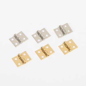 Ultra Mini Pure Copper Hinge 2 Point Small Craft Box Furniture Hinge Surface Mount Durable Minimalist Design - Product Image 1