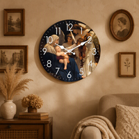 Jam Dinding Analog Quartz MDF Custom dengan Gambar Pribadi, Foto Kustom, Bertenaga Baterai, Dekorasi Ruang Tamu, Still Life