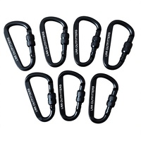 Mousqueton à anneau en D en alliage d'aluminium avec verrouillage à vis et ressort, crochet porte-clés robuste pour camping, randonnée et équipement de plein air, en gros