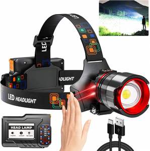 CITICITY ไฟหน้าแบบ LED, ปรับได้ 8 โหมด ใช้งานได้นาน ชาร์จซ้ำได้ พร้อมเซ็นเซอร์และจอแสดงผลพลังงาน และไฟเตือนสำหรับกิจกรรมกลางแจ้ง - Product Image 1