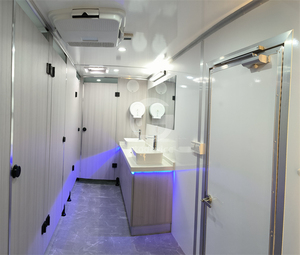 Remolque Baño Portátil Glory de 10 Metros, Fabricado en China, Diseño Moderno, con Aire Acondicionado, para Uso en Escuelas y Parques - Product Image 4