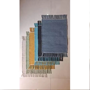 Tapis de sol en coton tissé à la main avec franges, réversible, à rayures, pour chambre à coucher, salon, entrée, cuisine, décoration - Product Image 3