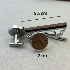 カスタム刻印ロゴギフトパーソナライズされた名前結婚式の花婿付け添人ネクタイピン男性用カフスボタン木製ボックスセット - Product Image 4