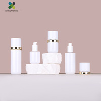 Flacons en verre de haute qualité pour lotion de soin, flacon pulvérisateur blanc électroplaqué, pot de crème, ensembles de soins de la peau, cosmétiques personnalisés