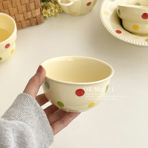 Bols en céramique à pois avec poignées, compatibles lave-vaisselle et micro-ondes, pour servir lors de fêtes - Product Image 3