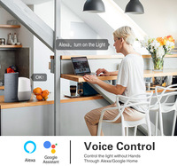 Interruptor Inteligente de Luz de 220V Compatible con Alexa y Google Home, para Sistema Zigbee, Control Remoto por Aplicación, Sensor Inteligente