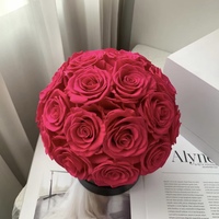 Lovebay Logo personnalisé Forever Roses Boîte en forme de champignon Vraies fleurs conservées de longue durée Roses de champignon éternel Roses conservées