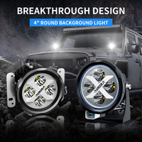 Feux de travail auxiliaires LED Aurora Round Truck Spot Flood Beam Pods, mini feux de conduite LED tout-terrain 4x4