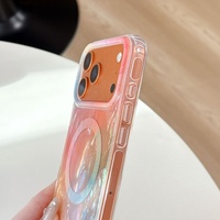 Casing ponsel transparan magnetik Senyork Rainbow IMD untuk iPhone 17pro 16 15 14 13 pro max, pelindung belakang modis