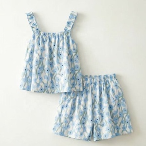 Conjunto <span class=keywords><strong>de</strong></span> <span class=keywords><strong>Ropa</strong></span> <span class=keywords><strong>Infantil</strong></span> Personalizable al por Mayor, Top sin Mangas con Estampado Floral y Pantalones Cortos - Product Image 5
