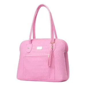 Bolso Tote de Moda Fana Idalia para Mujer, Color Rosa Saffiano, Gran Capacidad, Cierre de Cremallera Metálica Cuadrada, Bolso de Mano para Fiesta, con una Correa - Product Image 1