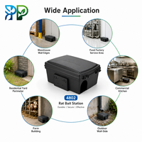 Station d'appât réutilisable pour rongeurs, boîte à appât noire pour tuer les rats avec clé de sécurité pour une utilisation en intérieur et en extérieur