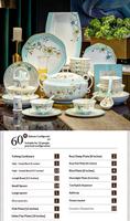 Jingdezhen Bone China Porzellan-Geschirrsets Elegantes Blumenmuster Spülmaschinen- und Mikrowellenfest für Luxuriöses Heimessen