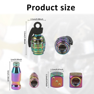 Effie thỏ phổ đồ đạc rực rỡ màu sắc xe lốp van nắp màu sắc tươi sáng chống bụi hợp kim nhôm xoay cài đặt - Product Image 2