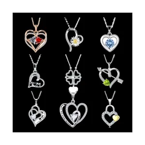 Colar de zircônio de alta qualidade 925 prata joias da moda colares femininos colar de coração