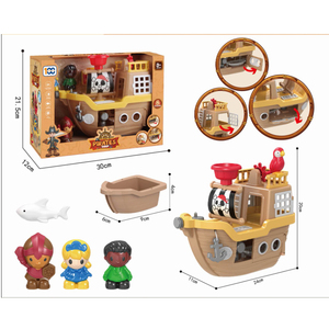 Ensemble de jeu de jouet de bateau de <span class=keywords><strong>pirate</strong></span> d'enfants d'âge préscolaire avec des figurines de <span class=keywords><strong>pirate</strong></span> et des accessoires pour des tout-petits - Product Image 1