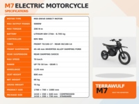 Moto tout-terrain électrique puissante M7, cadre robuste, moto électrique tout-terrain pour adultes, conduite tout-terrain