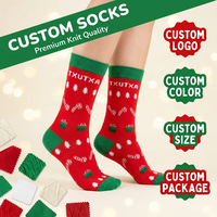 Chaussettes de sport personnalisées à logo, rembourrées, en coton côtelé durable, pour Noël