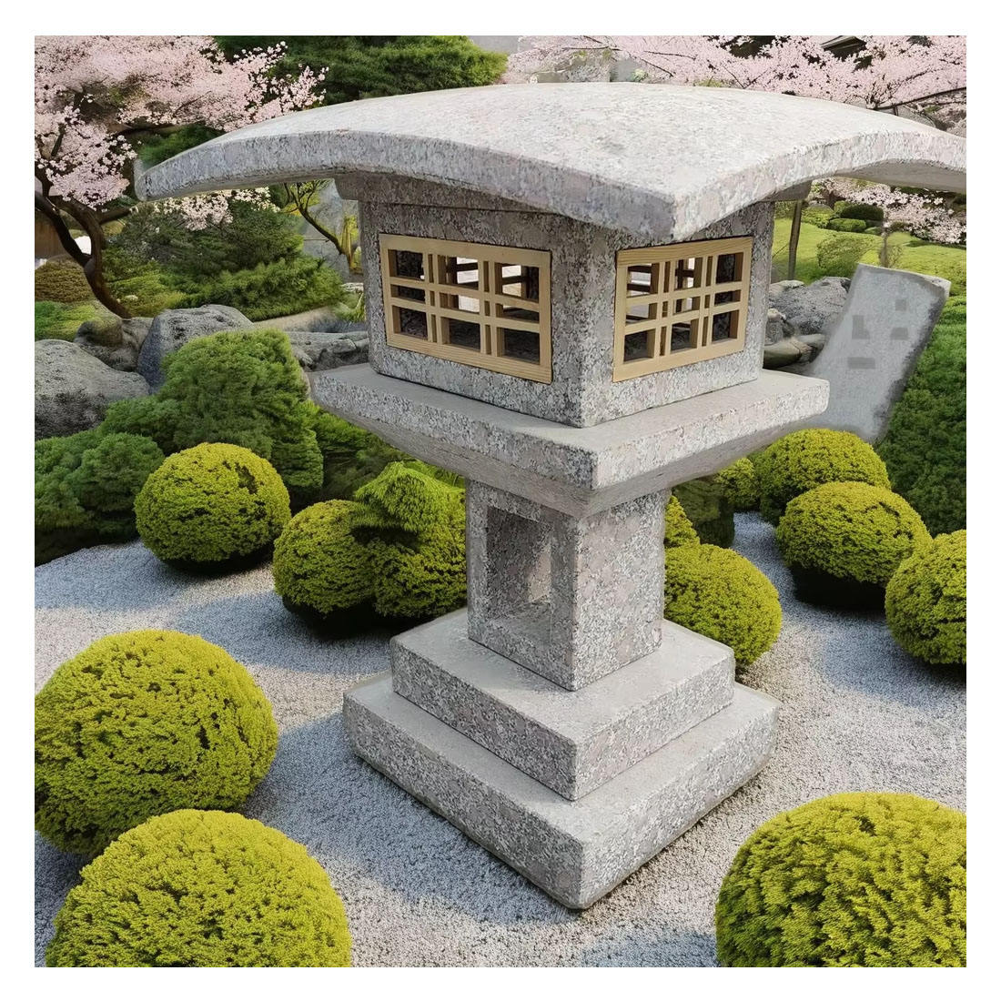Yukimi Garden Stone Lanterns - Elegant Japanese Decor, image size:1100x1100