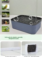 Bassin de bain pour oiseaux avec circulation automatique, chauffage électrique hivernal et débit d'eau, pour perroquets et perruches, avec douche de bain de beauté