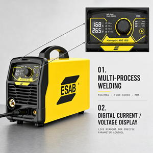 <span class=keywords><strong>ESAB</strong></span> Neuer HandyArc <span class=keywords><strong>MIG</strong></span> 168i 2-in-1 220V <span class=keywords><strong>MIG</strong></span>/MMA Schweißgerät 160A Tragbares Inverter-Schweißgerät Miniatur-Schweißmaschine - Product Image 4