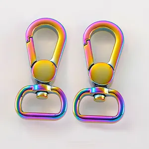 Gancio per guinzaglio per cani con fibbia a scatto in metallo con aragosta iridescente arcobaleno