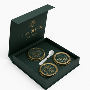 Caja de embalaje con logotipo personalizado, cuchara de pescado volador de salmón <span class=keywords><strong>ruso</strong></span>, Caviare de perlas, tapa superior, paquete de papel de regalo de <span class=keywords><strong>Caviar</strong></span> - Product Image 5