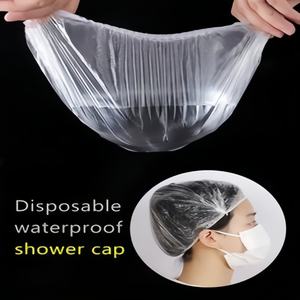 Gorro <span class=keywords><strong>de</strong></span> <span class=keywords><strong>baño</strong></span> impermeable para niños a <span class=keywords><strong>precio</strong></span> barato <span class=keywords><strong>de</strong></span> alta calidad, gorro <span class=keywords><strong>de</strong></span> ducha desechable transparente <span class=keywords><strong>de</strong></span> plástico Pe personalizado - Product Image 3