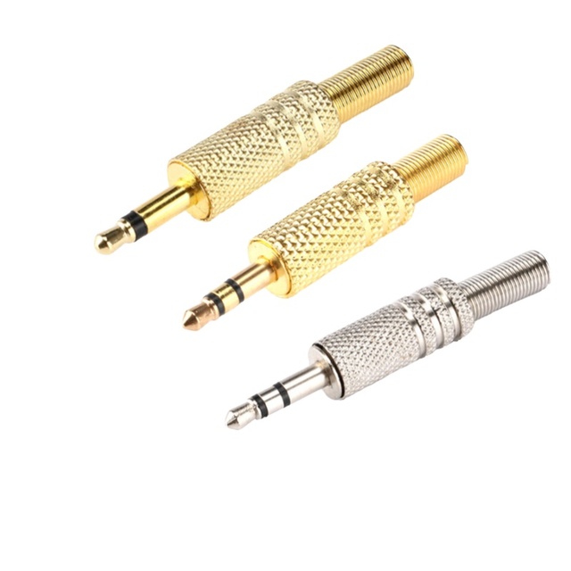 5Pcs Metal Repair 3.5mm Male Headphone Plug Mono Stereo Audio Solder Cable Connector 3.5 2Pole 3Pole Earphone Jack Adapter