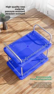 Chariot de transport double couche MILLMISS pour entrepôt, chariot à roulettes amovible léger avec poignée pour <span class=keywords><strong>le</strong></span> transport de marchandises - Product Image 3