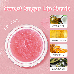 Logo Kustom OEM Label Pribadi Pengelupasan dan Pelembap Bibir, Wadah Scrub Bibir Vegan, Gosok Bibir Organik Gula Alami