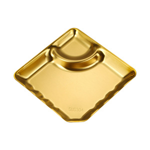 304 Stainless Steel Snack Plate With <b>Sauce</b> Compartment Divided Design For KTV Restaurant Use - Product Image 2
