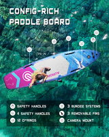 Planche à pagaie gonflable tout-terrain E SUP avec technologie Drop Stitch - SUP debout pour usage en mer unisexe