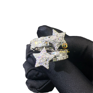 Drop Shipping Retail Price <b>925</b> <b>Silver</b> Elegant Style Hip Hop Women Female Moissanite Baguette Band Engagement Rhodium Plated <b>Ring</b> - Product Image 4