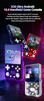 Console de jeu portable X36 ultra 128G 64GB avec système Android 4,2 pouces, WIFI rétro, lecteurs de jeux portables R36 ultra pour PSP PS1
