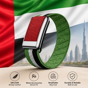 Correa de Repuesto Elástica y Transpirable de Nailon con Patrón de la Bandera de los Emiratos Árabes Unidos de 20 mm para Reloj Inteligente Whoop 5.0 MG Sport - Product Image 4