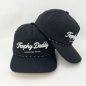 थोक स्पोर्टी शैली 3 डी कढ़ाई लोगो यूनिसेक्स घुमावदार ब्रिम छिद्रित डिजाइनर रस्सी पानी के सबूत बेसबॉल कैप गोल्फ हैट - Product Image 6