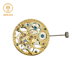 <span class=keywords><strong>Montre</strong></span> de poche mécanique à logo personnalisé, mouvement squelette gravé or, avec roue d'équilibrage visible - Product Image 4