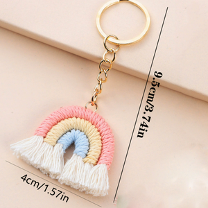 Portachiavi a maglia arcobaleno personalizzato regalo fatto a mano con ciondolo arcobaleno portachiavi regalo promozionale portachiavi regalo <span class=keywords><strong>per</strong></span> <span class=keywords><strong>lei</strong></span> - Product Image 2