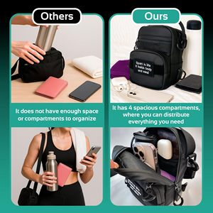 Sac bandoulière magnétique pour sport et gym, avec sangle amovible, porte-bouteille isotherme et compartiment magnétique isolé mural - Product Image 4