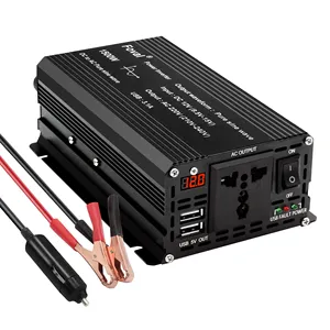 绿源500w/1000w 12v / 24v DC至交流纯正弦波汽车电源逆变器，带电压显示