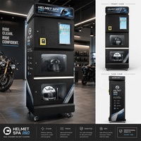 Distributeur automatique Haloo intelligent à écran tactile pour le nettoyage, le séchage à la vapeur et la désinfection sans contact des casques de moto en libre-service
