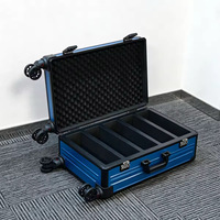 Valise à roulettes en aluminium pour cartes gradées avec serrure TSA pour le stockage de cartes et l'utilisation lors de salons professionnels transfrontaliers