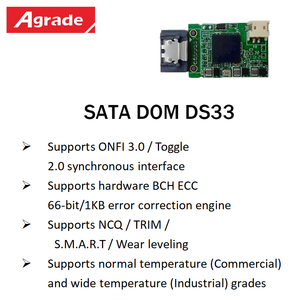 DS33 OEM SATA DOM Originele ODM Geheugenkaarten SSD 8GB MLC SATAIII 5V Solid State Drives Harde Schijven - Product Image 4