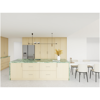 Cuisine avec armoire îlot unique au design California Cabinet Crazier