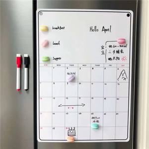 Tableau blanc magnétique effaçable à sec, calendrier mensuel, personnalisable avec logo couleur, impression UV/numérique, aimant de réfrigérateur compatible avec les animaux domestiques - Product Image 3